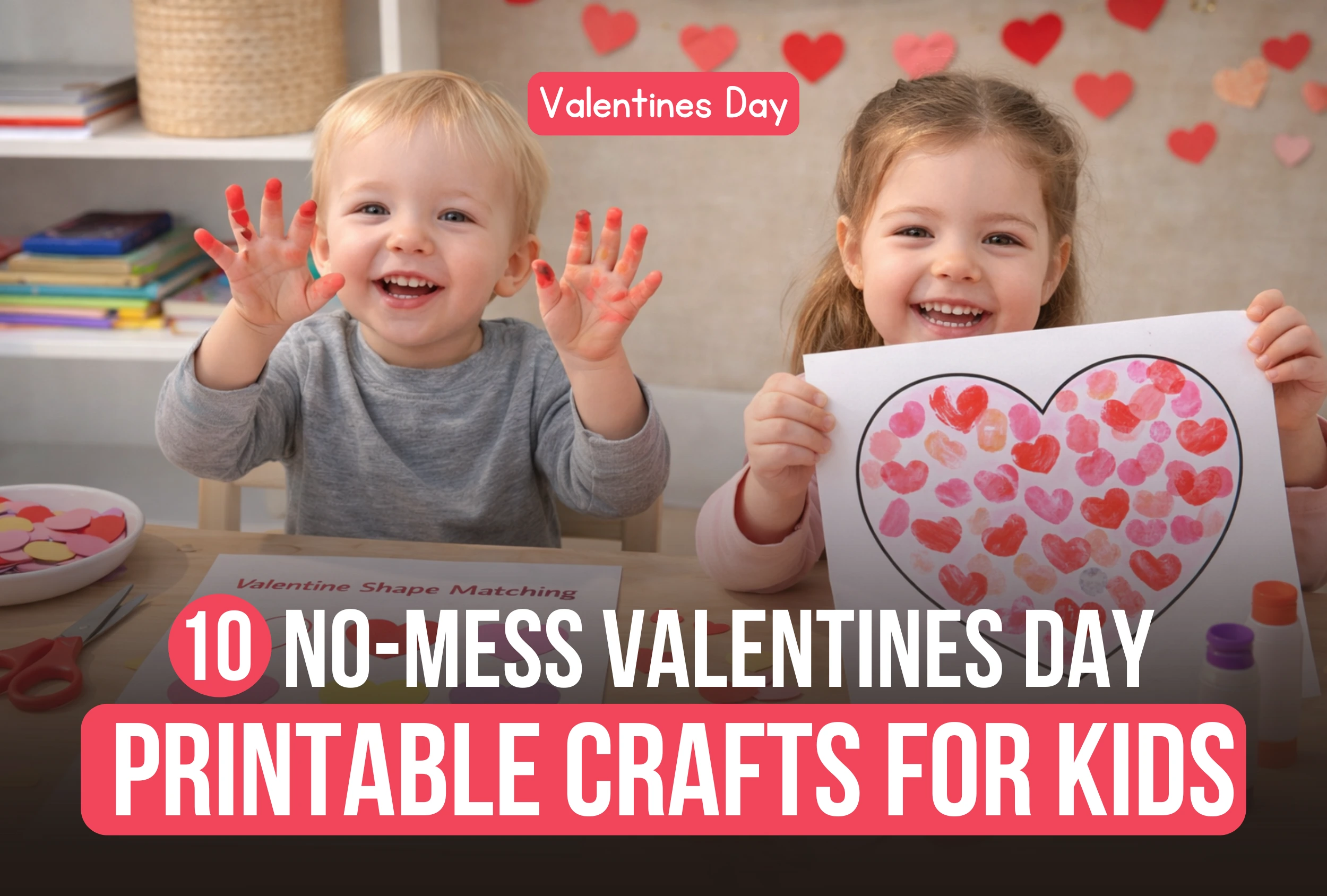 10 Easy, No-mess Valentines Day Printable Crafts for Kids