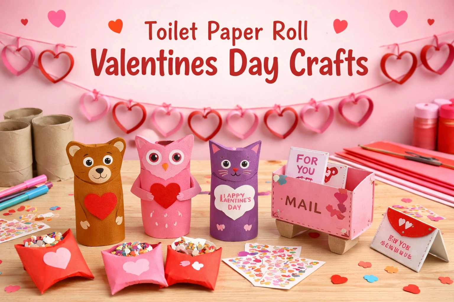 Toilet Paper Roll Valentines Day crafts for kids