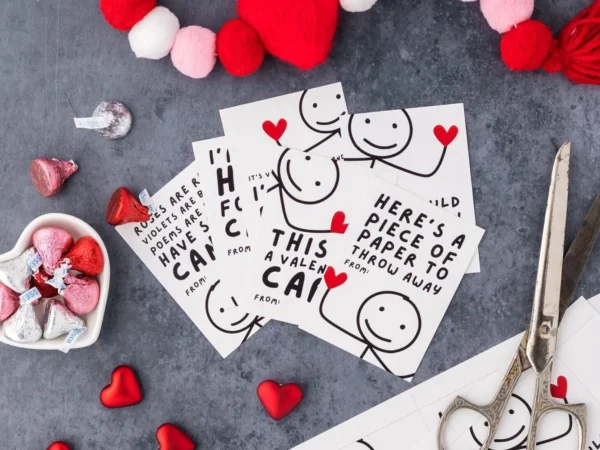 6 Last-Minute Funny Kids Valentine's Day Printable Cards - Instant Download