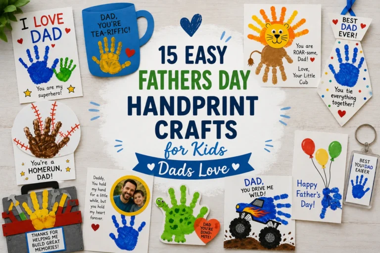 15 Easy Fathers Day Handprint Crafts for Kids Dads Love