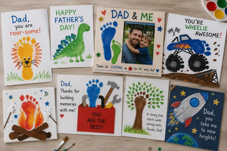 15 Heartwarming Footprint Fathers Day Crafts Kids Love