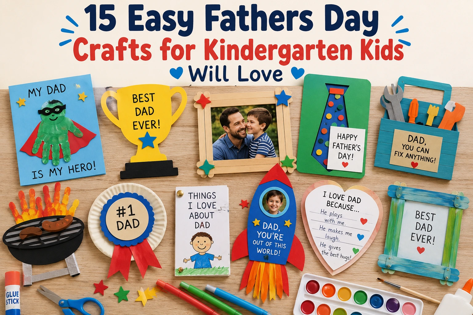 15 Easy Fathers Day Crafts for Kindergarten Kids Will Love